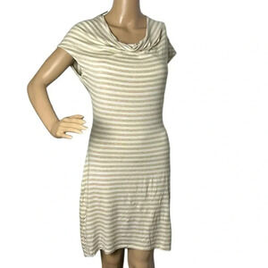 Y2K Ella Moss  NWT Neiman Marcus dress,USA  striped neutral color ,timeless EC